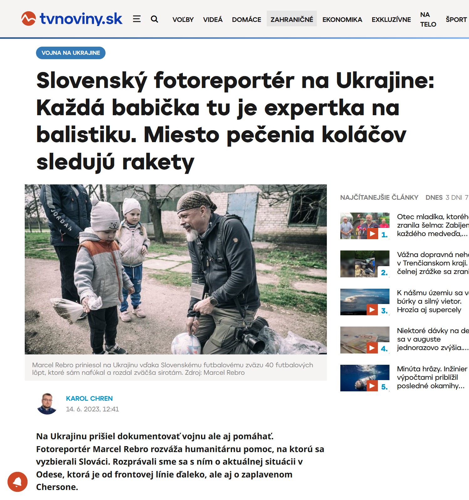 Slovenský fotoreportér na Ukrajine: Každá babička tu je expertka na balistiku